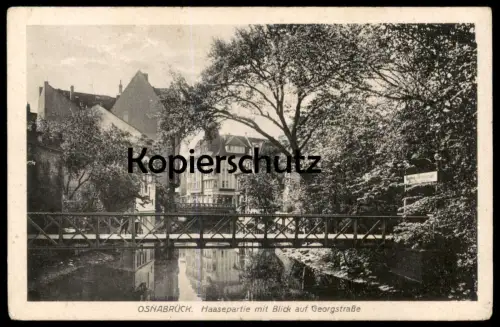 ALTE POSTKARTE OSNABRÜCK HAASEPARTIE MIT BLICK AUF GEORGSTRASSE Hase Hasepartie Ansichtskarte AK cpa postcard