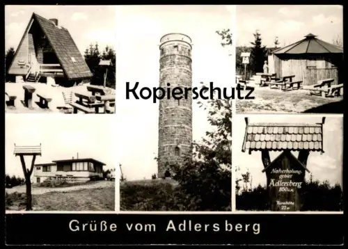 ÄLTERE POSTKARTE GRÜSSE VOM ADLERSBERG RENNSTEIG SCHMIEDEFELD SUHL TURM Ansichtskarte AK cpa postcard