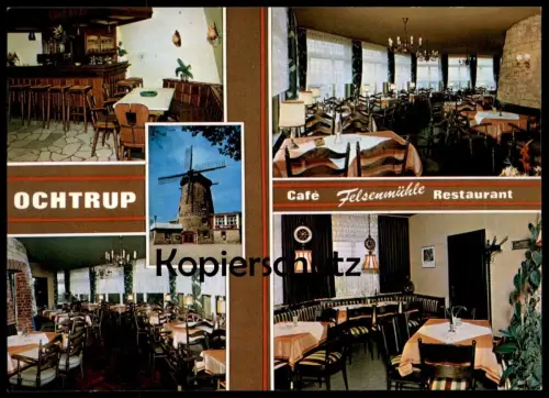 ÄLTERE POSTKARTE OCHTRUP CAFÉ FELSENMÜHLE RESTAURANT MÜHLE WINDMÜHLE windmill moulin molen Ansichtskarte AK cpa postcard