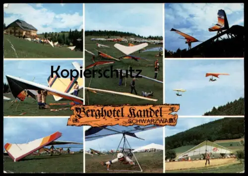 ÄLTERE POSTKARTE BERGHOTEL KANDEL ST. PETER SCHWARZWALD DRACHENFLIEGEN DRACHEN FLIEGEN Ansichtskarte postcard cpa AK