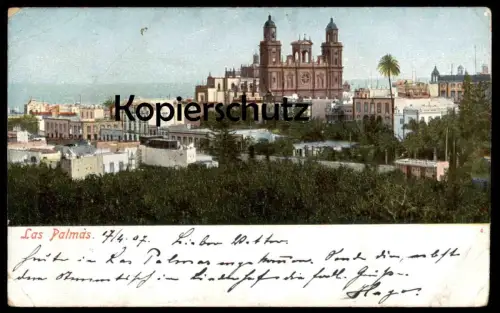 ALTE POSTKARTE LAS PALMAS GRAN CANARIA 1907 TOTAL Islas Canarias AK cpa photo postcard Ansichtskarte