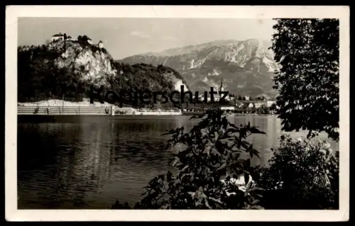 ALTE POSTKARTE LETOVISCE BLED JUGOSLAVIJA PANORAMA Slovenija Slowenien Slovenia King Alexander mourning stamp postcard