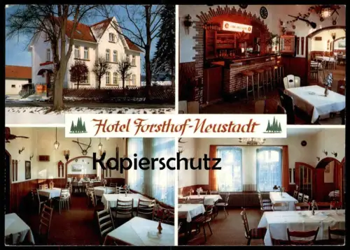 ÄLTERE POSTKARTE NEUSTADT HESSEN HOTEL FORSTHOF EVA & PETER MÜHL LANDKREIS MARBURG-BIEDENKOPF SPIELAUTOMAT AUTOMAT AK