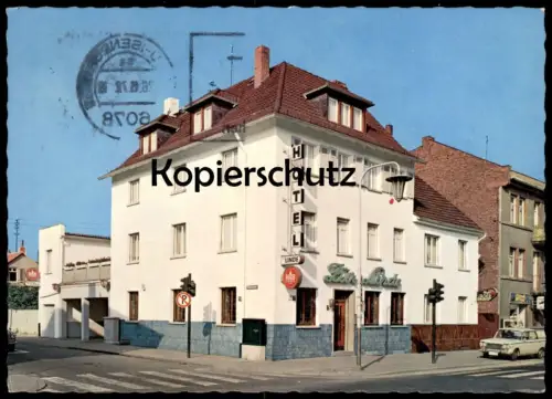 ÄLTERE POSTKARTE NEU-ISENBURG HOTEL ZUR LINDE E. GRUPP FRANKFURTER STRASSE REKLAME HAB HENNINGER BIER AK cpa postard
