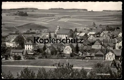 ÄLTERE POSTKARTE VÖHL AM EDERSEE PANORAMA MARIE JUCHACZ HEIM AWO bei Korbach Waldeck Edertal Frankenau Frankenberg cpa