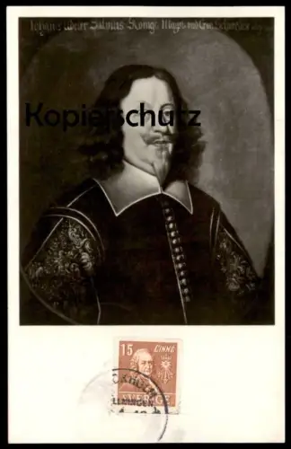 ALTE POSTKARTE STOCKHOLM 1948 MINNESUTSTÄLLNINGEN WESTFALISKA FREDEN 1648 NORDISKA MUSEET WESTFÄLISCHER FRIEDE SALVIUS