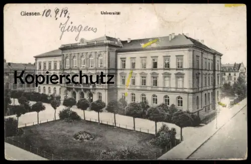 ALTE POSTKARTE GIESSEN UNIVERSITÄT 1919 university Ansichtskarte AK cpa postcard