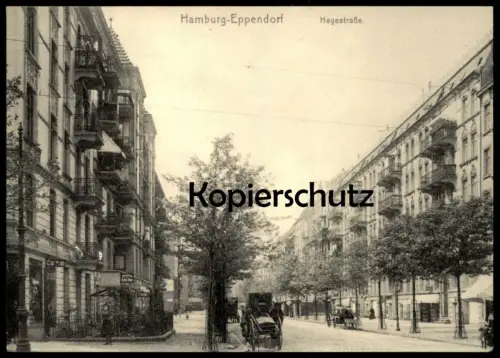 ÄLTERE REPRO POSTKARTE HAMBURG EPPENDORF HEGESTRASSE KUTSCHE Ansichtskarte AK cpa postcard