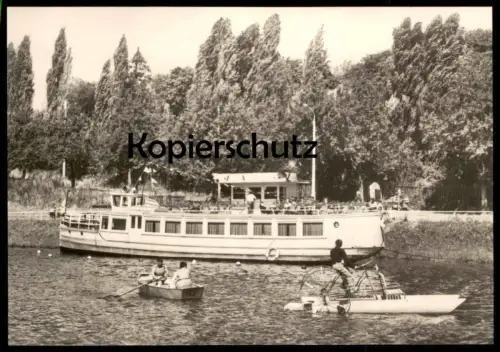 ÄLTERE POSTKARTE THALE SCHIFFSGASTSTÄTTE SILBERQUELL WASSERFAHRRAD TRETBOOT SCHIFF ship bateau postcard Ansichtskarte