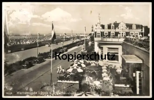 ALTE POSTKARTE WARNEMÜNDE BLICK VON DER KURHAUSTERRASSE Rostock Ansichtskarte AK cpa postcard