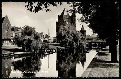 ALTE POSTKARTE HAARLEM AMSTERDAMSE POORT ZUG TRAIN BAHN Pays-Bas Nederland Amsterdamer Tor Stadttor postcard cpa AK