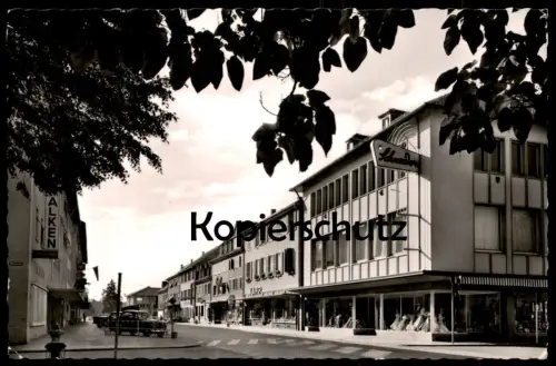 ÄLTERE POSTKARTE KEHL KAUFHAUS SCHNEIDER MIT DER HAUPTSTRASSE HOTEL FALKEN GESCHÄFT KAPP Opel Ansichtskarte postcard cpa