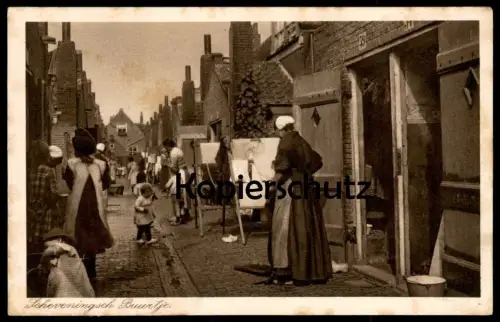 ALTE POSTKARTE SCHEVENINGEN SCHEVENINGSCH BUURTJE Nachbarschaft neighborhood traditional costume Tracht postcard cpa