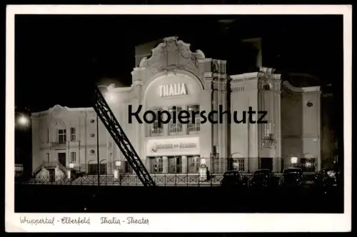 ALTE POSTKARTE WUPPERTAL THALIA THEATER BEI NACHT JOHANNA VON ORLEANS Jeanne d'Arc Ansichtskarte cpa postcard AK