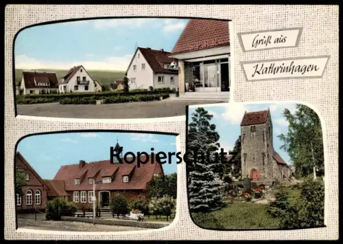 ÄLTERE POSTKARTE GRUSS AUS KATHRINHAGEN SCHUBKARRE MIT BLUMEN AUETAL Ansichtskarte AK cpa postcard