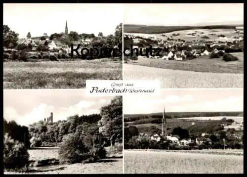 ÄLTERE POSTKARTE GRUSS AUS PUDERBACH WESTERWALD W. KAULBACH TABAK- & SCHREIBWAREN TOTO LOTTO Rheinland-Pfalz AK postcard