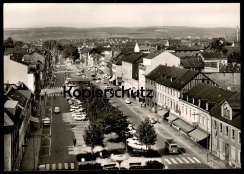 ÄLTERE POSTKARTE NEUWIED LANGENDORFER STRASSE VW BUS KÄFER REKLAME MÜHLENSIEPEN Ansichtskarte AK cpa postcard