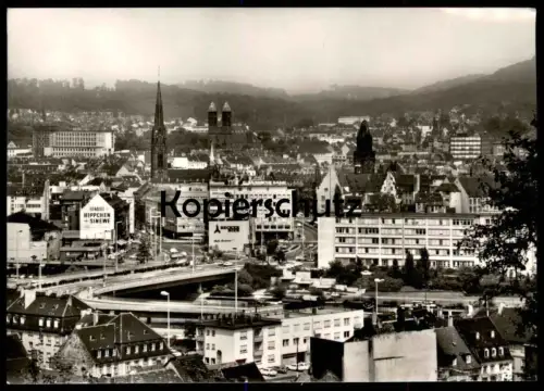 ÄLTERE POSTKARTE SAARBRÜCKEN LANDESHAUPTSTADT TEILANSICHT RENAULT HIPPCHEN + SINEWE BECKER BIER Ansichtskarte postcard