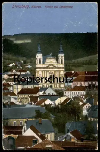 ALTE POSTKARTE STERNBERG KIRCHE MIT UMGEBUNG STERNBERK Mähren Ceska Ansichtskarte AK cpa postcard