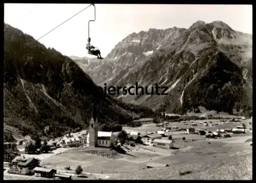 ÄLTERE POSTKARTE MITTELBERG SESSELLIFT ZAFERNA MIT WIDDERSTEIN FRAU IM SESSEL LIFT Kleinwalsertal Vorarlberg AK postcard