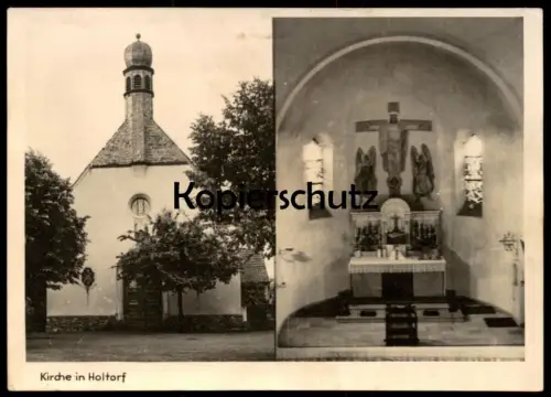 ALTE POSTKARTE KIRCHE IN HOLTORF BONN BEUEL INNENANSICHT ALTAR AK Ansichtskarte postcard cpa photo
