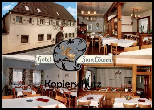ÄLTERE POSTKARTE HOTEL RESTAURANT ZUM LÖWEN GRABEN NEUDORF 5 KM VON AUTOBAHNAUSFAHRT BRUCHSAL Ansichtskarte AK postcard