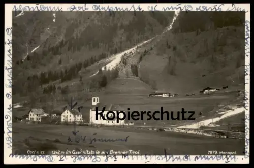 ALTE POSTKARTE GSCHNITZ IM GSCHNITZTALE AM BRENNER 1942 GSCHNITZTAL TIROL STEMPEL STEINACH Ansichtskarte AK cpa postcard