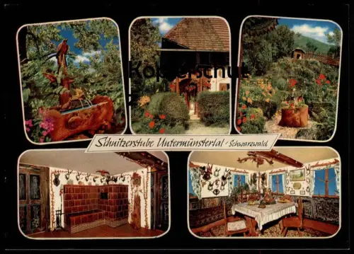 ÄLTERE POSTKARTE UNTERMÜNSTERTAL SCHNITZERSTUBE SCHWARZWALD MÜNSTERTAL MÜNSTERHALDE GEWEIH Ansichtskarte AK postcard cpa