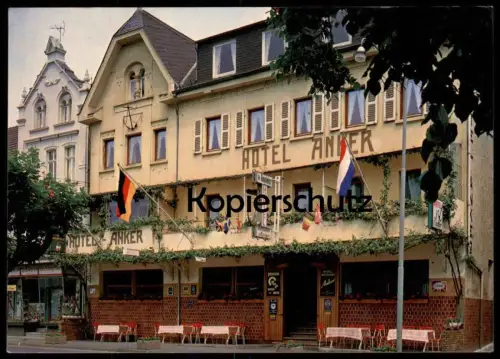 ÄLTERE POSTKARTE KAMP-BORNHOFEN HOTEL ANKER BESITZER FAMILIE DIETRICH-SCHUCK-ERIKSEN FLAGGE DEUTSCHLAND FRANKREICH AK