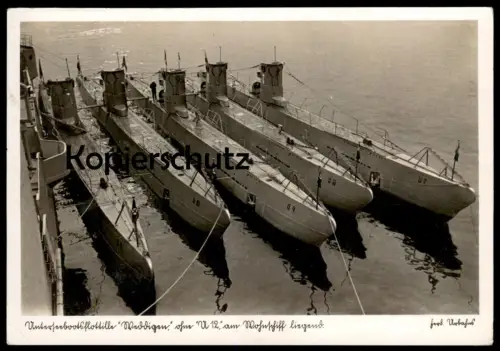 ALTE POSTKARTE UNTERSEEFLOTTILLE WEDDINGEN OHNE U 12 AM WOHNSCHIFF LIEG. U-BOOT Submarine sous-marin U-Boat Urbahns Kiel