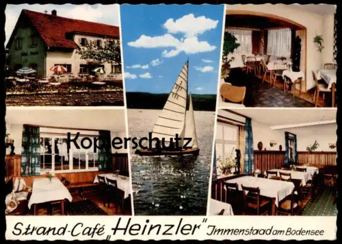 ÄLTERE POSTKARTE IMMENSTAAD AM BODENSEE STRAND-CAFÉ HEINZLER AK Ansichtskarte cpa postcard