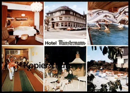 ÄLTERE POSTKARTE HOTEL MÜNSTERMANN HAAREN WANDMALEREI DELFINE Delphine Delfin Dolphin Dauphin cpa postcard Ansichtskarte