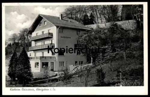 ALTE POSTKARTE KÖNIGSTEIN IM TAUNUS KURHEIM QUISISANA ÖLMÜHLENWEG 2 BLICK ZUR BURG BES. SOPHIE HEES AK Ansichtskarte cpa