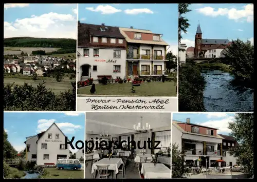 ÄLTERE POSTKARTE HAUSEN WESTERWALD PRIVAT PENSION ABEL HAUS GABRIELE WALDBRUNN VW BUS Ansichtskarte AK cpa postcard