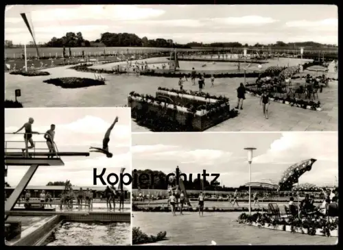 ÄLTERE POSTKARTE STADTLOHN FREIBAD SCHWIMMBAD SPRUNGTURM KÖPPER SALTO BAD swimming pool piscine Ansichtskarte postcard