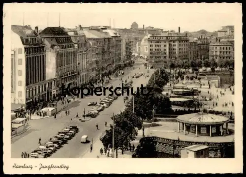 ÄLTERE POSTKARTE HAMBURG JUNGFERNSTIEG VW KÄFER VOLKSWAGEN AUTO AUTOS car cars Ansichtskarte AK cpa postcard