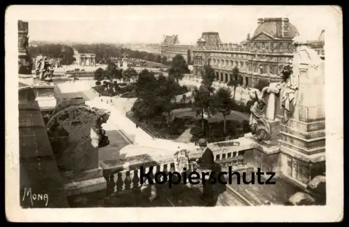 ALTE POSTKARTE PARIS LES PETITS TABLEAUX DE PARIS PERSPECITVE SUE LE JARDINS DU LOUVRE PEINTRE MALER cpa postcard