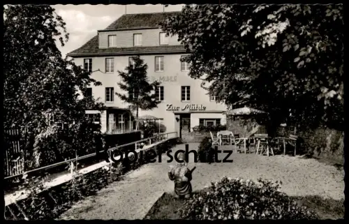 ÄLTERE POSTKARTE BAD NIEDERBREISIG HOTEL PENSION ZUR MÜHLE GARTENZWERG ZWERG BREISIG garden gnome Ansichtskarte postcard