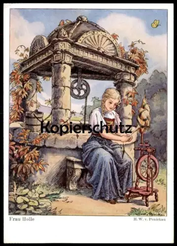 ALTE POSTKARTE MÄRCHEN FRAU HOLLE HANS WOLFF VON PONICKAU mother hulda fairy tale Ansichtskarte AK cpa postcard