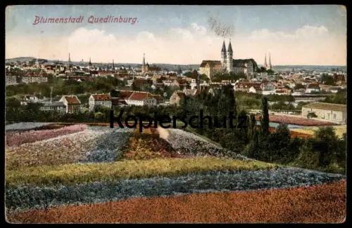 ALTE POSTKARTE BLUMENSTADT QUEDLINBURG IM HARZ BLUMEN BLUME flowers flower fleur fleurs AK Ansichtskarte cpa postcard