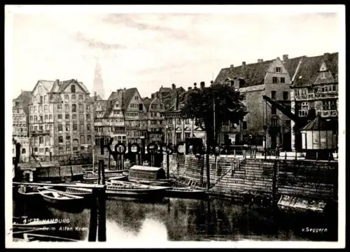 ALTE POSTKARTE HAMBURG BEIM ALTEN KRAN HAFEN V. SEGGERN crane grue Ansichtskarte AK postcard cpa