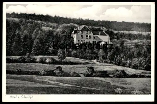 ALTE POSTKARTE HOTEL ZUM ERBESKOPF DEUSELBACH HOCHWALD THALFANG LANDPOSTSTEMPEL 22b ÜBER HERMESKEIL Ansichtskarte cpa