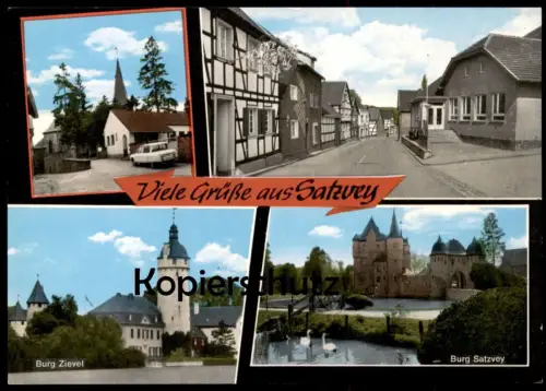 ÄLTERE POSTKARTE VIELE GRÜSSE AUS SATZVEY BURG ZIEVEL BURG SATZVEY EUSKIRCHEN Ansichtskarte AK postcard cpa