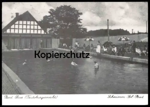 ÄLTERE REPRO KARTE BAD LAER TEUTOBURGER WALD SCHWIMM-SOL-BAD Schwimmbad Pool Reproduktion Ansichtskarte AK cpa postcard