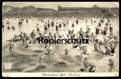 ALTE POSTKARTE WESTERLAND AUF SYLT NORDBAD SCHWIMMER BADEKLEIDUNG Baden Bad AK Ansichtskarte postcard cpa