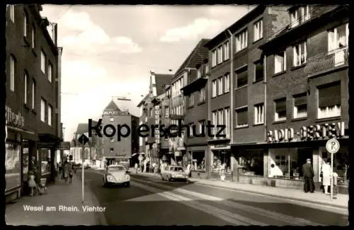 ALTE POSTKARTE WESEL VIEHTOR GESCHÄFT RADIO GERTEN WÄSCHEFABRIK KUBATTA BEERDIGUNGSINSTITUT GOTTFR. BIESEMANN APOTHEKE