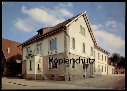 ÄLTERE POSTKARTE HOTEL PENSION ADLER-POST ZOLLHAUS BLUMBERG BADEN INHABER HERMANN SCHMID Ansichtskarte AK postcard
