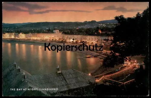 ÄLTERE POSTKARTE LLANDUDNO THE BAY AT NIGHT WALES postcard bei Nacht nuit beach Strand plage Ansichtskarte cpa AK