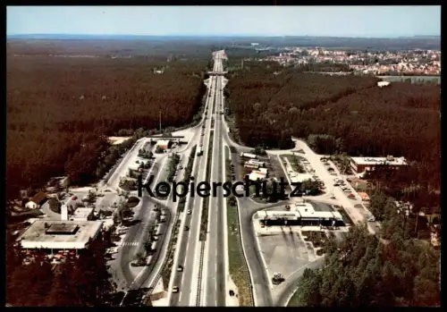 ÄLTERE POSTKARTE AUTOBAHN-RASTSTÄTTEN NÜRNBERG FEUCHT Raststätte Autobahn motorway highway autoroute Ansichtskarte