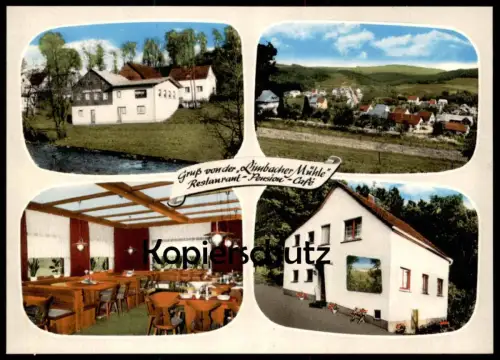 ÄLTERE POSTKARTE GRUSS VON DER LIMBACHER MÜHLE RESTAURANT PENSION CAFÉ LIMBACH HACHENBURG Rheinland-Pfalz AK postcard
